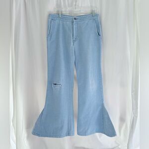 Vintage 1970s Levi’s White Tab Bell Bottom Jeans Factory 28 Talon 42 31 x 28 S